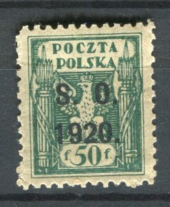 POLAND; 1920 Silesia Optd. issue ' 1920 S.O. ' Mint hinged 50f. value