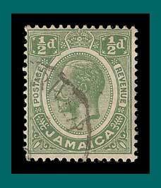 Jamaica 1927 King George V, 0.05d used  101,SG89a