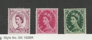 Great Britain, Postage Stamp, #325. 327-328 Mint LH, 1955-56