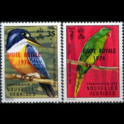 NEW HEBRIDES FR. 1974 - Scott# 200-1 Birds Opt. Set of 2 NH