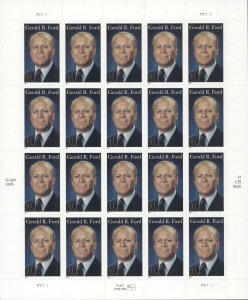 US: 2007 GERALD FORD; Sc 4199; Complete Sheet of 20, 41 Cents Values