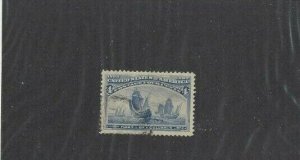 #233 4c Columbian Used Stamp XF Cat Value $140.00 Jumbo