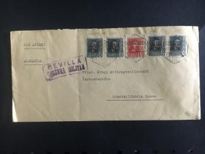 1938 Seville Spain Cover to Essen Germany Krupp Censored