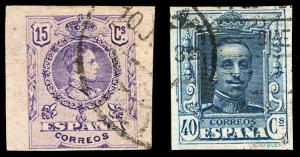 Spain Imperfs #300 1909 & #340 1922 Rare Used