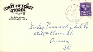 1951 Chi. & Sx. R.P.O. Railway Post Office #119