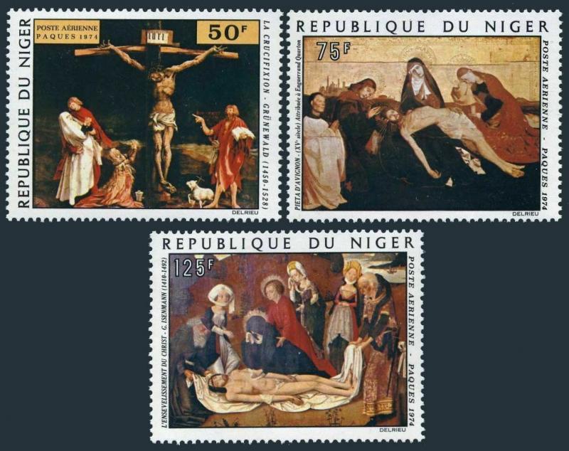 Niger C232-C234,MNH.Michel 423-425. Matthias Grunewald,Pietta d'Avignon,Isenmann