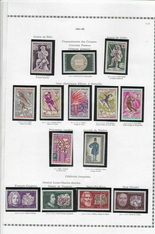 france 1967-68 stamps page ref 19776 