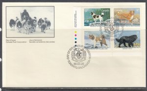 Canada Scott 1220a LL Pl Blk FDC - Dogs of Canada