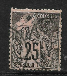 French Colonies, 1881 25c Black on Pink, COCHIN SHANGHAI PORT CANCEL