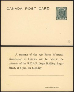 Canada KGVI 1c Postal stationery