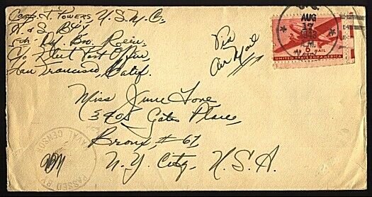 GILBERT & ELLICE IS WW2 1943 cover US Forces at FUNAFUTI ..................98928