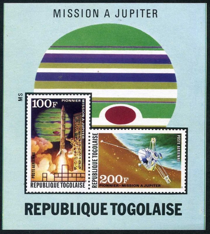 Togo C228a imperf,MNH.Mi Bl.86C. US Jupiter space probe,1974.