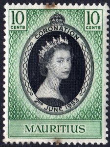 Mauritius SC#250 10¢ Coronation of Queen Elizabeth II (1953) MH
