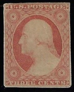 Scott #11A - $225.00 – VF-OG-Hinged – Slightly disturbed OG. Balanced margins.