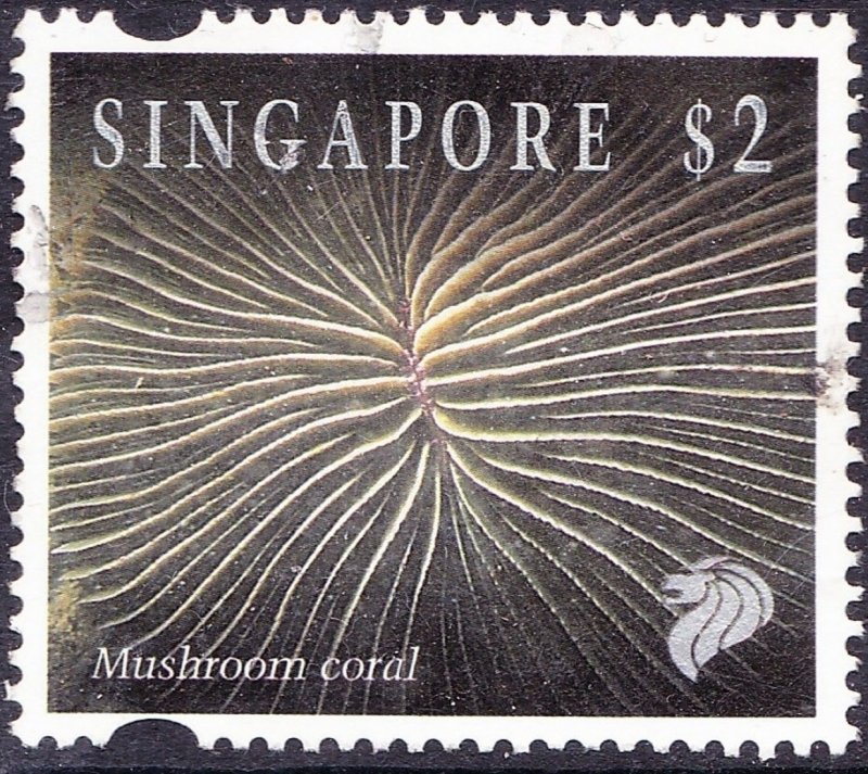 SINGAPORE 1994 QEII $2 Multicoloured 'Mushroom Coral' SG753h FU