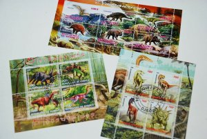 DINOSAURS, PREHISTORIC REPTILES = SOUVENIR SHEETS COLLECTION