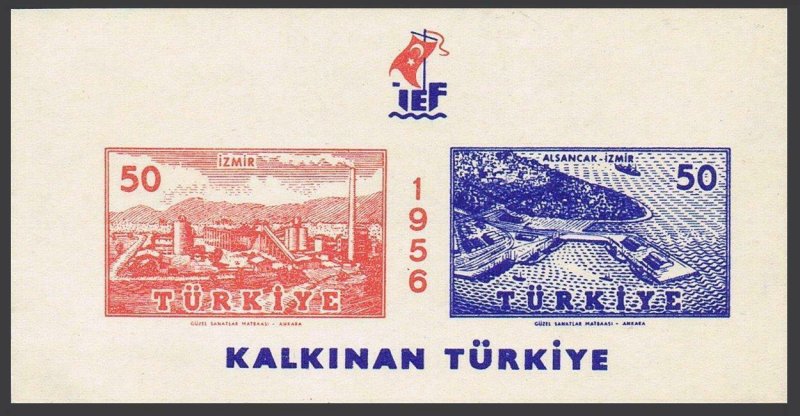 Turkey 1212 ab sheet,MNH.Michel 1484-1485 Bl.7. 25th Fair,Izmir,1956.