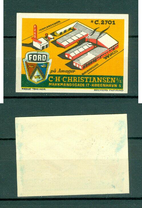 Denmark. Poster Stamp. Mnh. Logo Ford Cars. C.H. Christiansen A/S Amager