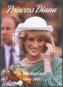 Grenada 2022 MNH Royalty Stamps Princess Diana of Wales in Memoriam 1v S/S