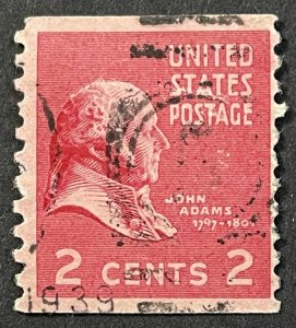 US #841 Used  - 2c John Adams 1939 [B16.5.1]