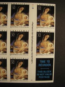 Scott 3112a, 32c Trad Christmas, Booklet pane of 20, #3333 1, MNH Beauty