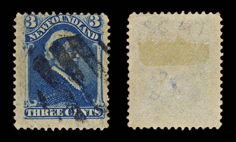 4404: Newfoundland SG65 3c Deep Blue. P12. 1896. Sc#49b Mi33c Fine Used. C£30