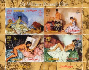 Somalia 2003 Sir William Russell Flint Nudes Paintings Sheetlet (4) perforated