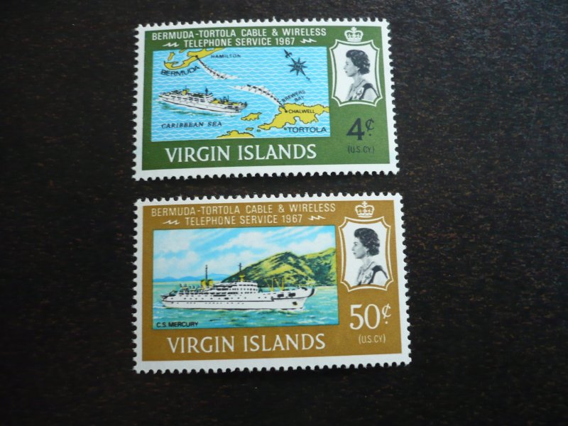 Stamps-British Virgin Islands-Scott#183,185-M Never Hinged Part Set of 2 Stamps