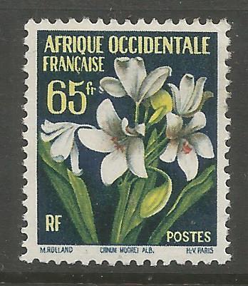 FRENCH WEST AFRICA 83, MINT HINGED, FLOWER ISSUE, CRINUM MOOREI