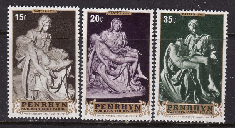 Penrhyn Island #76-78 F-VF Mint NH ** Easter, Michelangelo