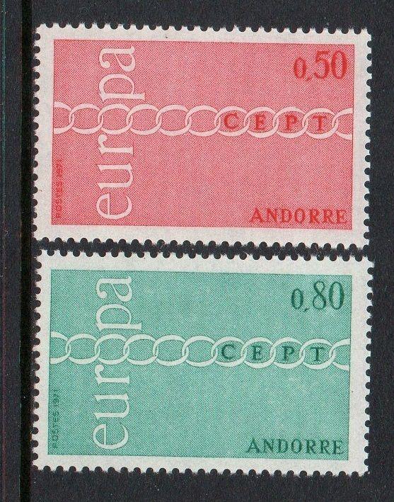 Andorra French 1971 Europa VF MNH (205-6)