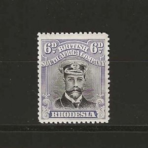 RHODESIA 1922/24 SG 314 6d Jet Black & Lilac Die IIIB MNH