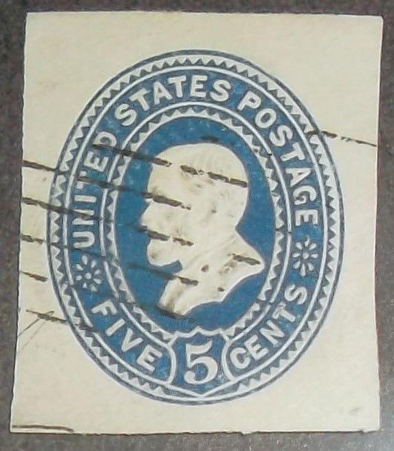1887 US #U333 5c Cut Squares Stamp Used Free US Shipping