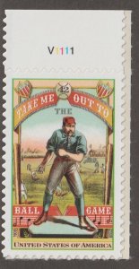 Scott# 4341 2008 42c Take Me Out To The Ballgame Issue XF MNH Plate# Single
