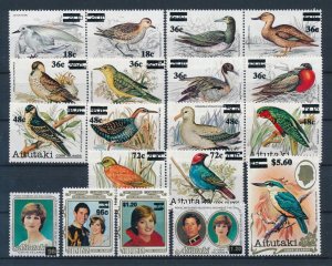 [116627] Aitutaki 1983 Complete sets Birds Royalty Charles  MNH