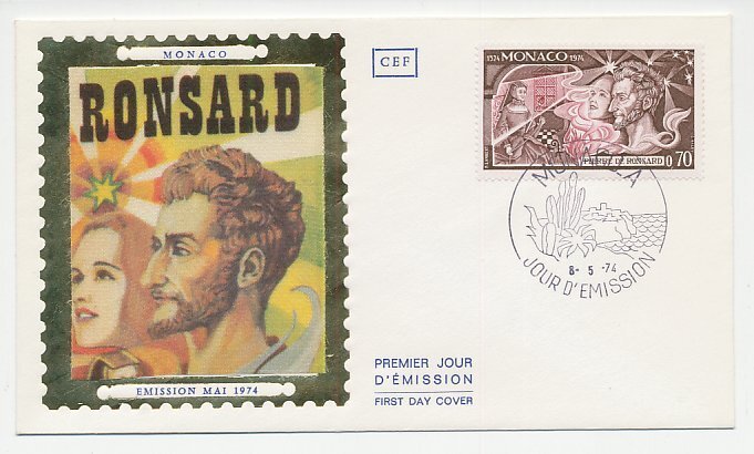 Cover / Postmark Monaco 1974 Pierre de Ronsard - Writer