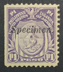 MOMEN: US PHILIPPINES #300S R SPECIMEN 1917-25 MINT OG H $40 #2531