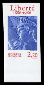 France, 1950-Present #2014 (YT 2421) Cat€58, 1986 Statue of Liberty, imperf...