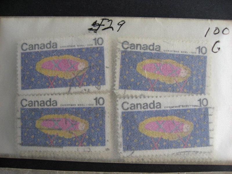 Canada wholesale 500 better used Christmas stamps in glassines (mixed condition) 