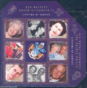 TRISTAN da CUNHA A LIFETIME OF SERVICE QUEEN ELIZABETH II SHEET OF SIX MINT NH