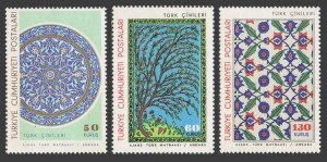 Turkey 1699-1701,MNH.Mi 1995-1997. Tiles,1966.Green,Hurrem Sultan Mausoleums.