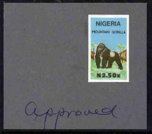 Nigeria 1990 Wildlife - Gorilla N2.50 - imperf machine pr...