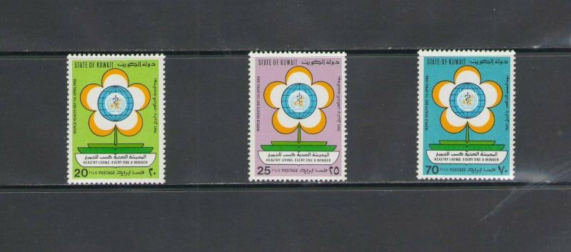 KUWAIT: Sc.1010-12 /**WORLD HEALTH DAY**/ Complete Set / MNH.