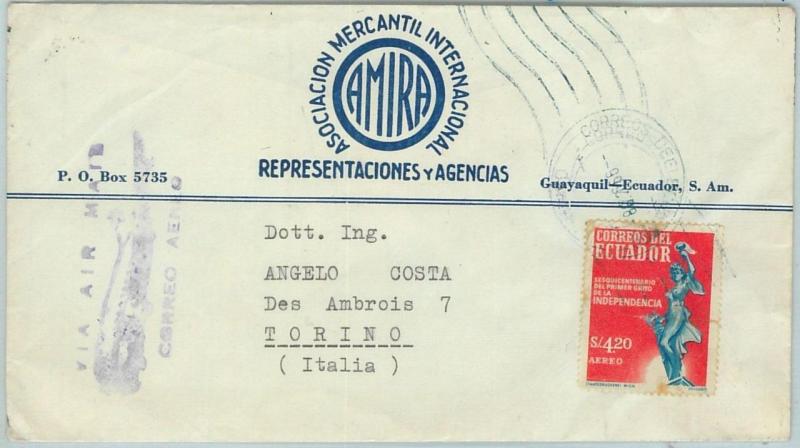 67219 - ECUADOR - Postal History - AIRMAIL COVER to ITALY  1966