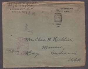 **US WWI, Amer Exped Forces Patriotic Censored Cover, Soldier's Mail 2/4/1919