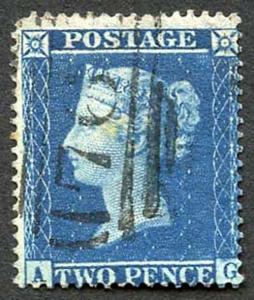 SG36a 2d Star BRIGHT BLUE (AG) Wmk LC Perf 16 Plate 6 Cat£375