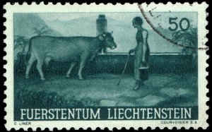 Liechtenstein #169 Used - 50rp Milkmaid & Cow (1941)