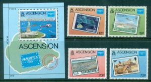 Ascension Is 1986 Ameripex, Statue of Liberty Centenary + MS MUH