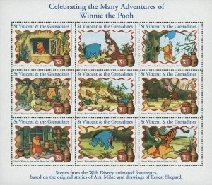 Disney Stamp Celebrating the Many Adventures of Winnie the Pooh S/S MNH