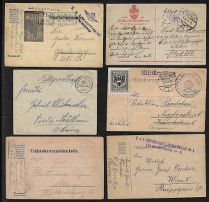 AUSTRIA 1914 1916 WWI COLLECTION OF 13 FIELDPOST COVERS & CARDS INCLUDES FORTRES